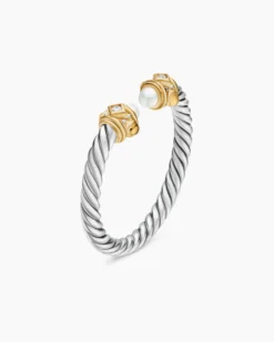 Renaissance® Ring Sterling Silver with 14K Yellow Gold, Pearls and Diamonds, 2.3mm