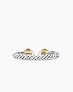 Renaissance® Ring Sterling Silver with 14K Yellow Gold, Pearls and Diamonds, 2.3mm