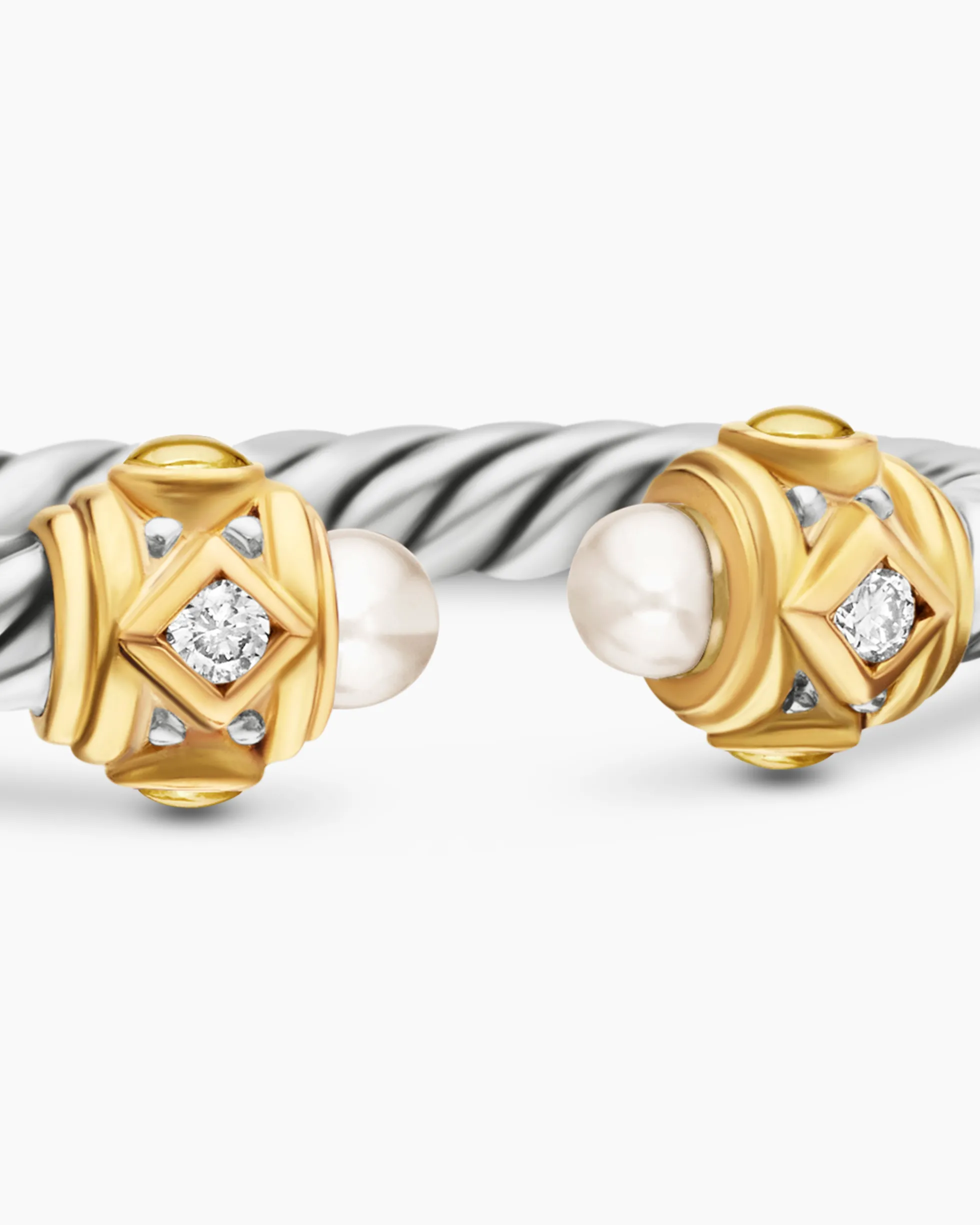 Renaissance® Ring Sterling Silver with 14K Yellow Gold, Pearls and Diamonds, 2.3mm