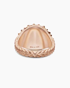 Reverse Set Pavé Pinky Ring 18K Rose Gold with Cognac Diamonds, 14mm
