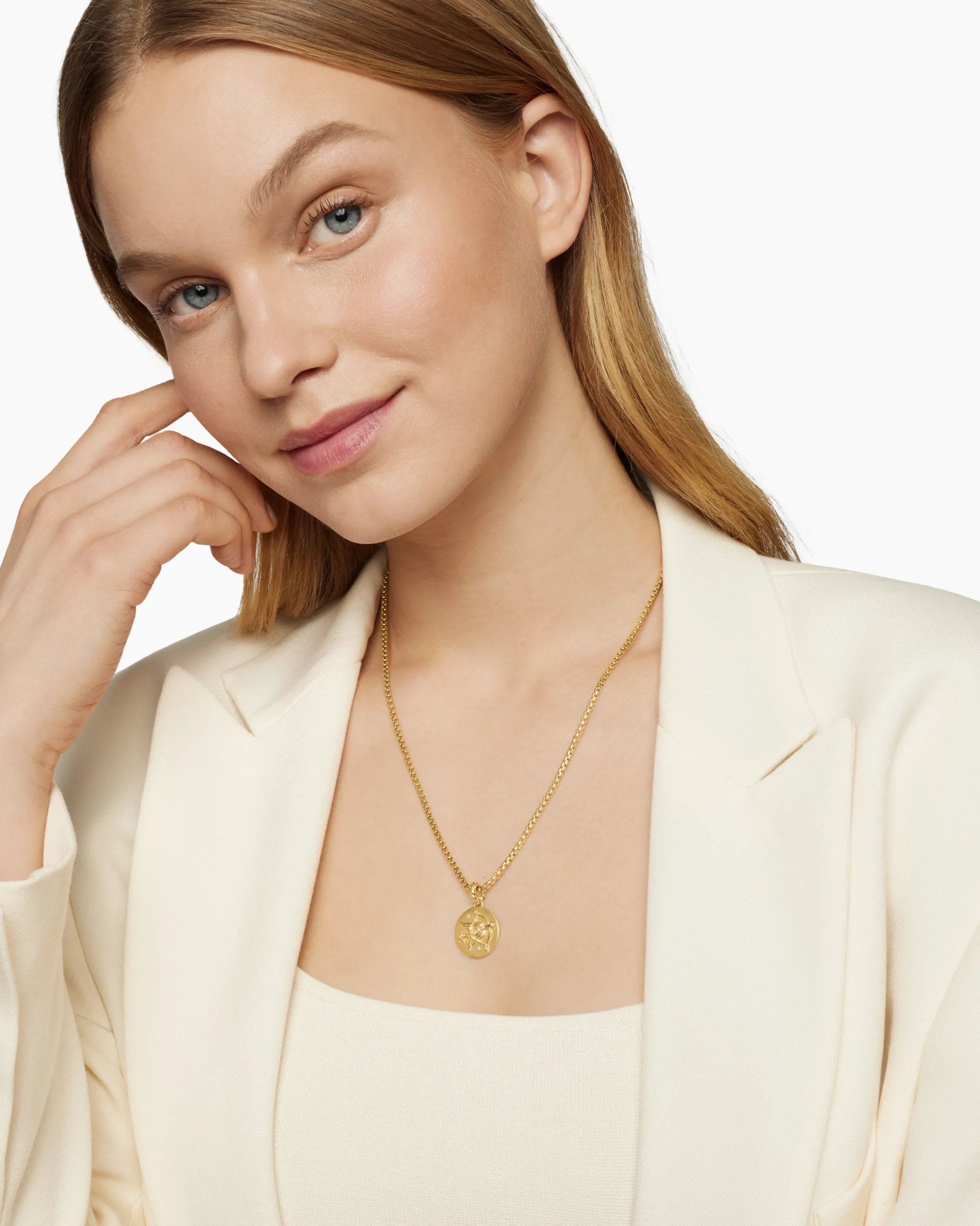 Sagittarius Amulet 18K Yellow Gold with Diamonds, 19mm