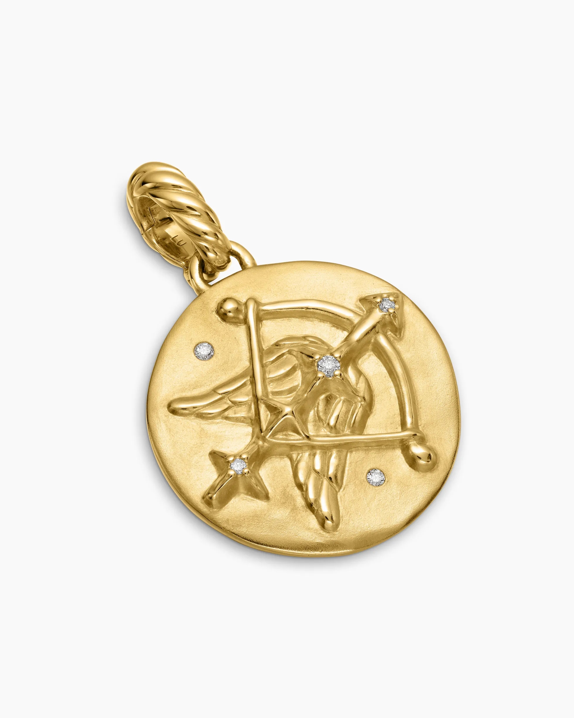 Sagittarius Amulet 18K Yellow Gold with Diamonds, 19mm