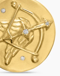 Sagittarius Amulet 18K Yellow Gold with Diamonds, 19mm