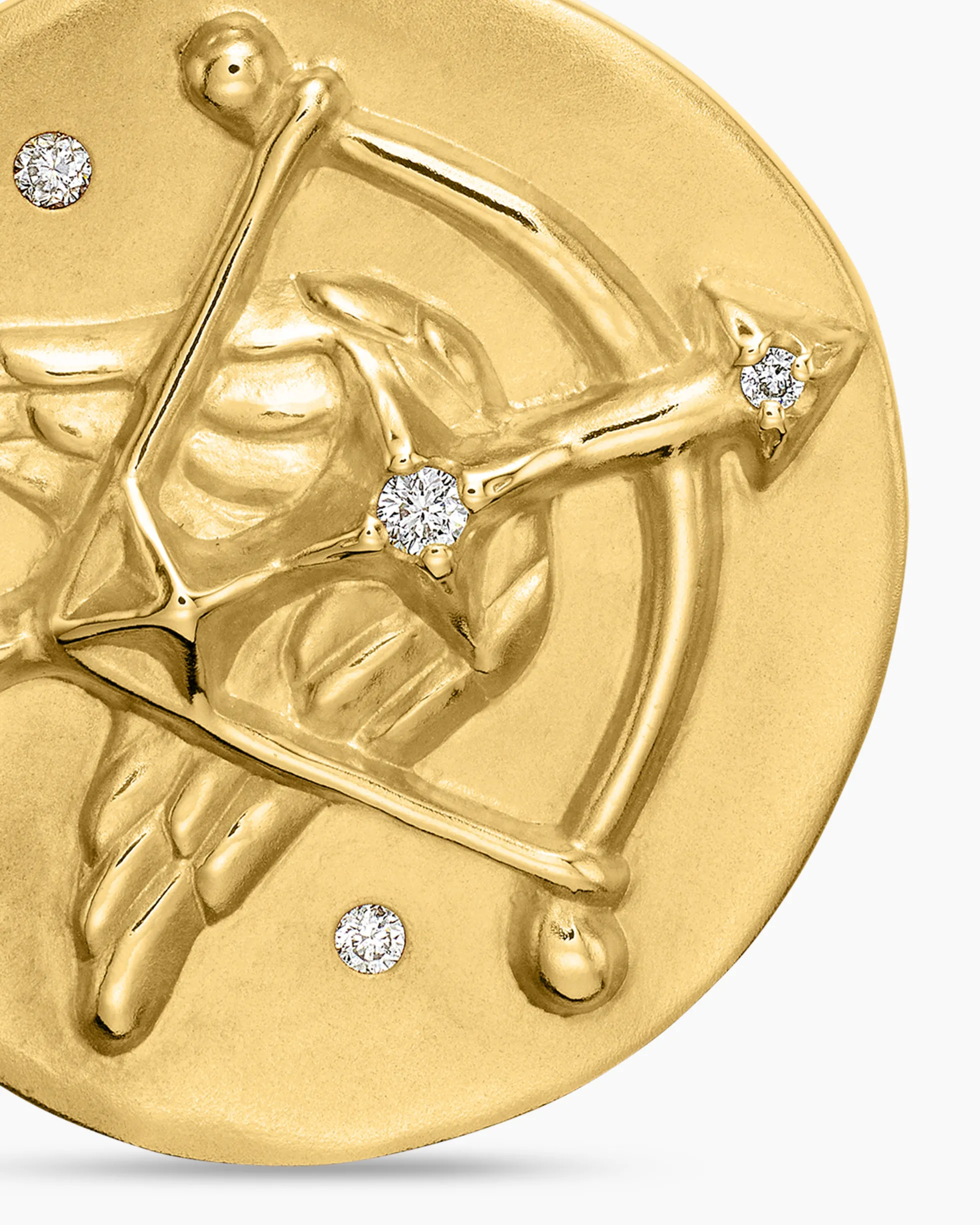 Sagittarius Amulet 18K Yellow Gold with Diamonds, 19mm
