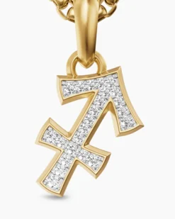 Sagittarius Amulet 18K Yellow Gold with Diamonds, 19.7mm