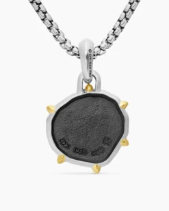Sagittarius Amulet Sterling Silver with 18K Yellow Gold, 23mm