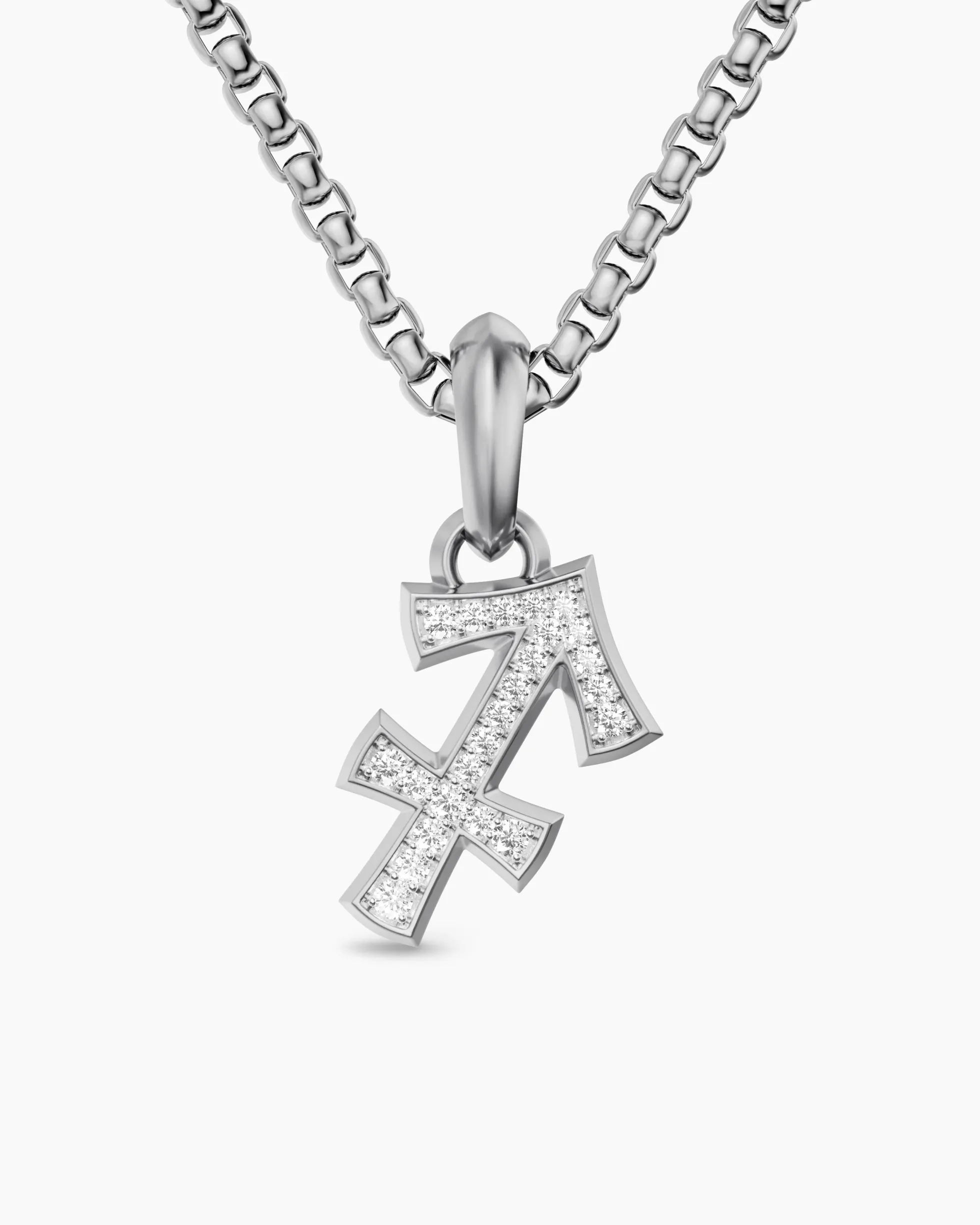 Sagittarius Amulet Sterling Silver with Diamonds, 19.7mm