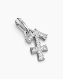 Sagittarius Amulet Sterling Silver with Diamonds, 19.7mm