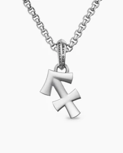 Sagittarius Amulet Sterling Silver with Diamonds, 19.7mm