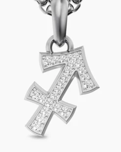 Sagittarius Amulet Sterling Silver with Diamonds, 19.7mm