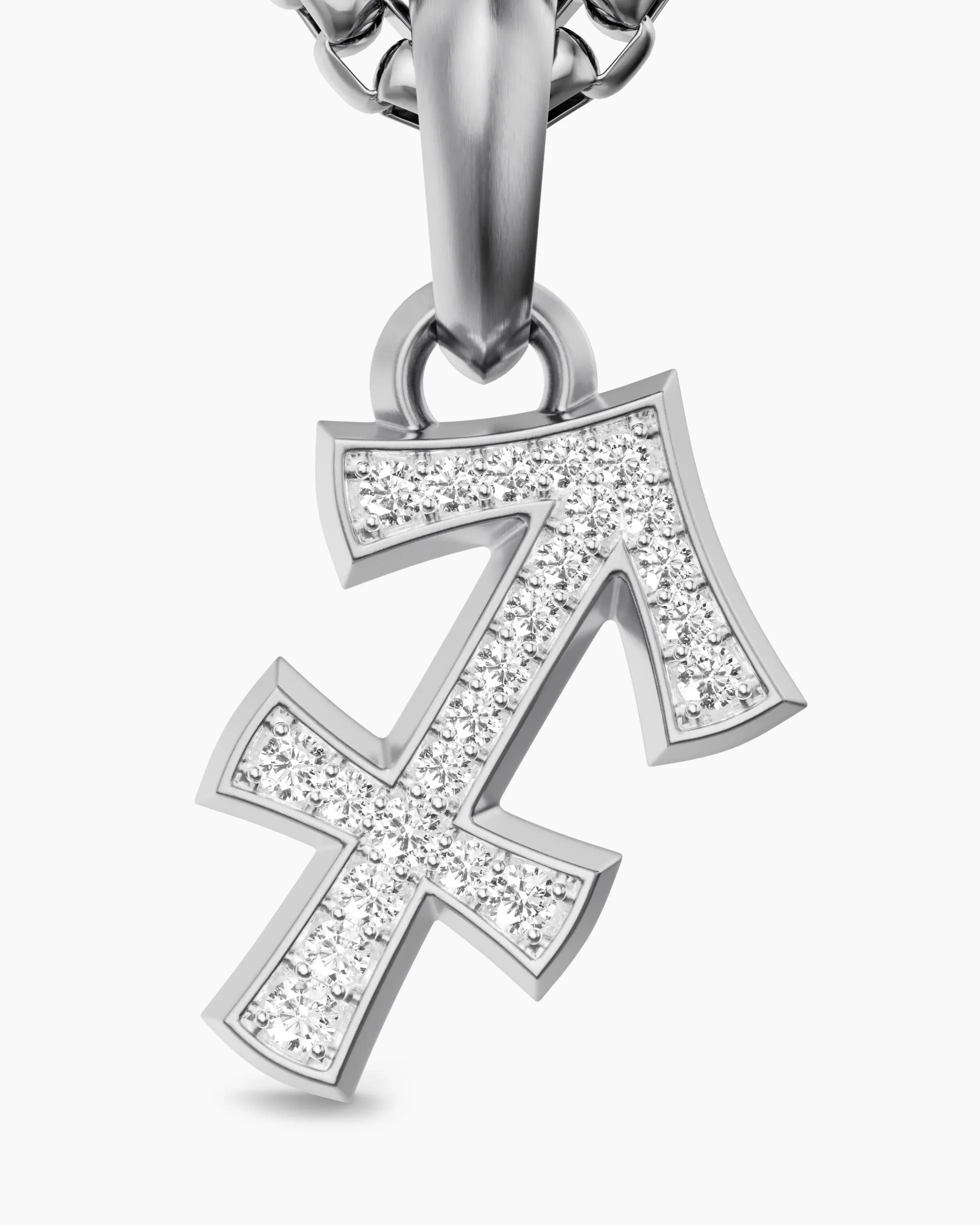 Sagittarius Amulet Sterling Silver with Diamonds, 19.7mm