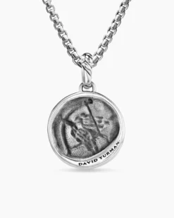 Sagittarius Amulet Sterling Silver with 18K Yellow Gold and Diamonds, 19mm