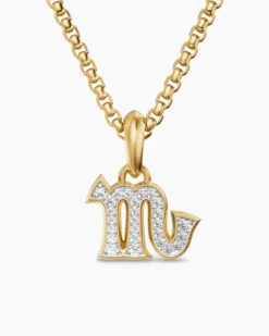 Scorpio Amulet 18K Yellow Gold with Diamonds, 16mm