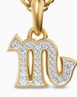 Scorpio Amulet 18K Yellow Gold with Diamonds, 16mm