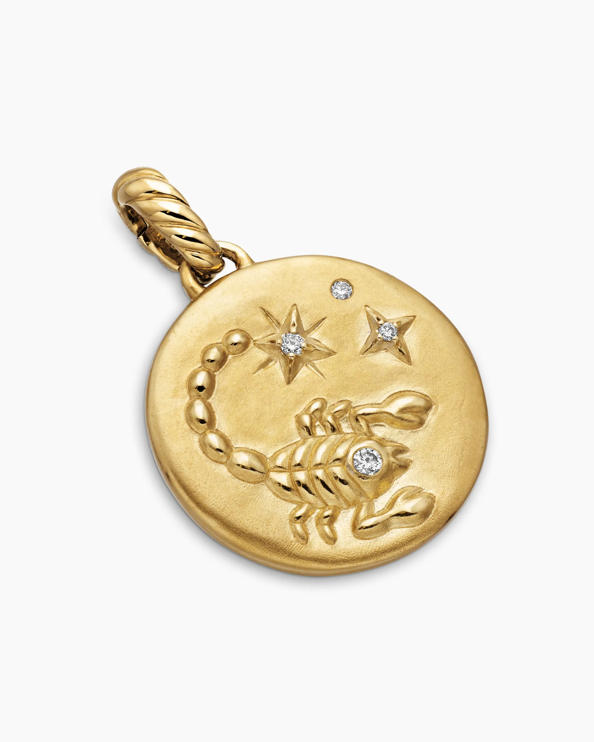 Scorpio Amulet 18K Yellow Gold with Diamonds, 19mm