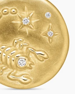 Scorpio Amulet 18K Yellow Gold with Diamonds, 19mm