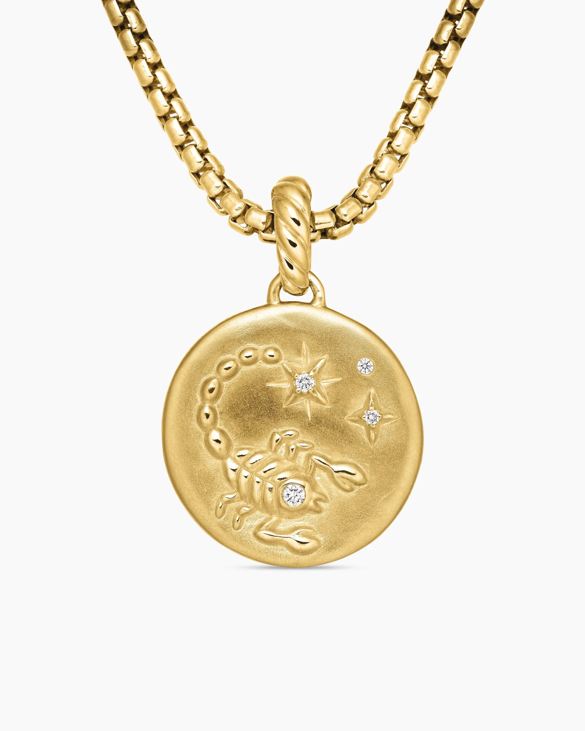 Scorpio Amulet 18K Yellow Gold with Diamonds, 19mm