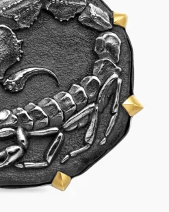 Scorpio Amulet Sterling Silver with 18K Yellow Gold, 23mm