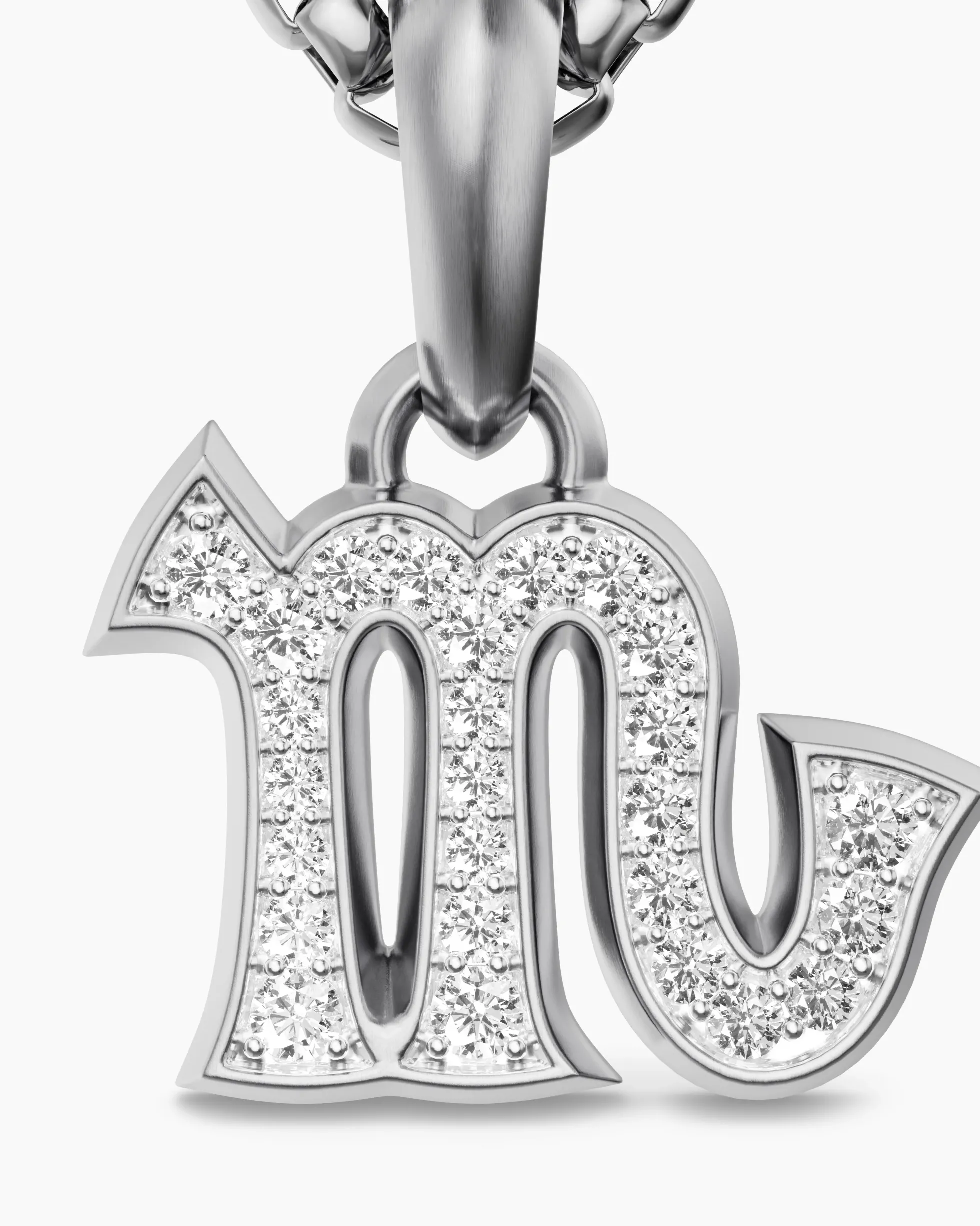 Scorpio Amulet Sterling Silver with Diamonds, 16mm