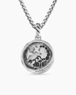 Scorpio Amulet Sterling Silver with 18K Yellow Gold and Diamonds, 19mm