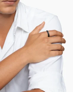Sculpted Cable Band Ring Black Titanium, 5mm