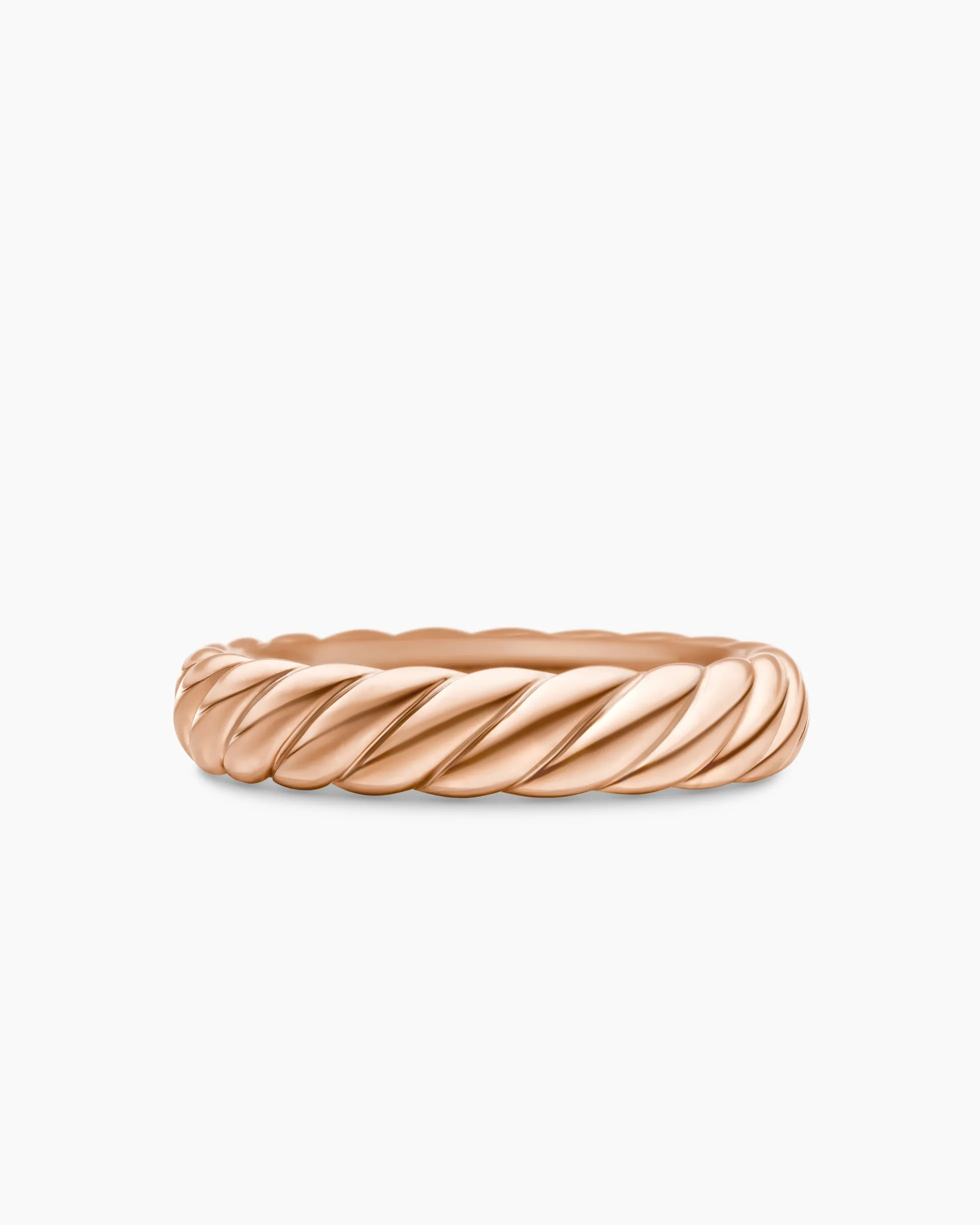 Sculpted Cable Band Ring 18K Rose Gold, 4.6mm