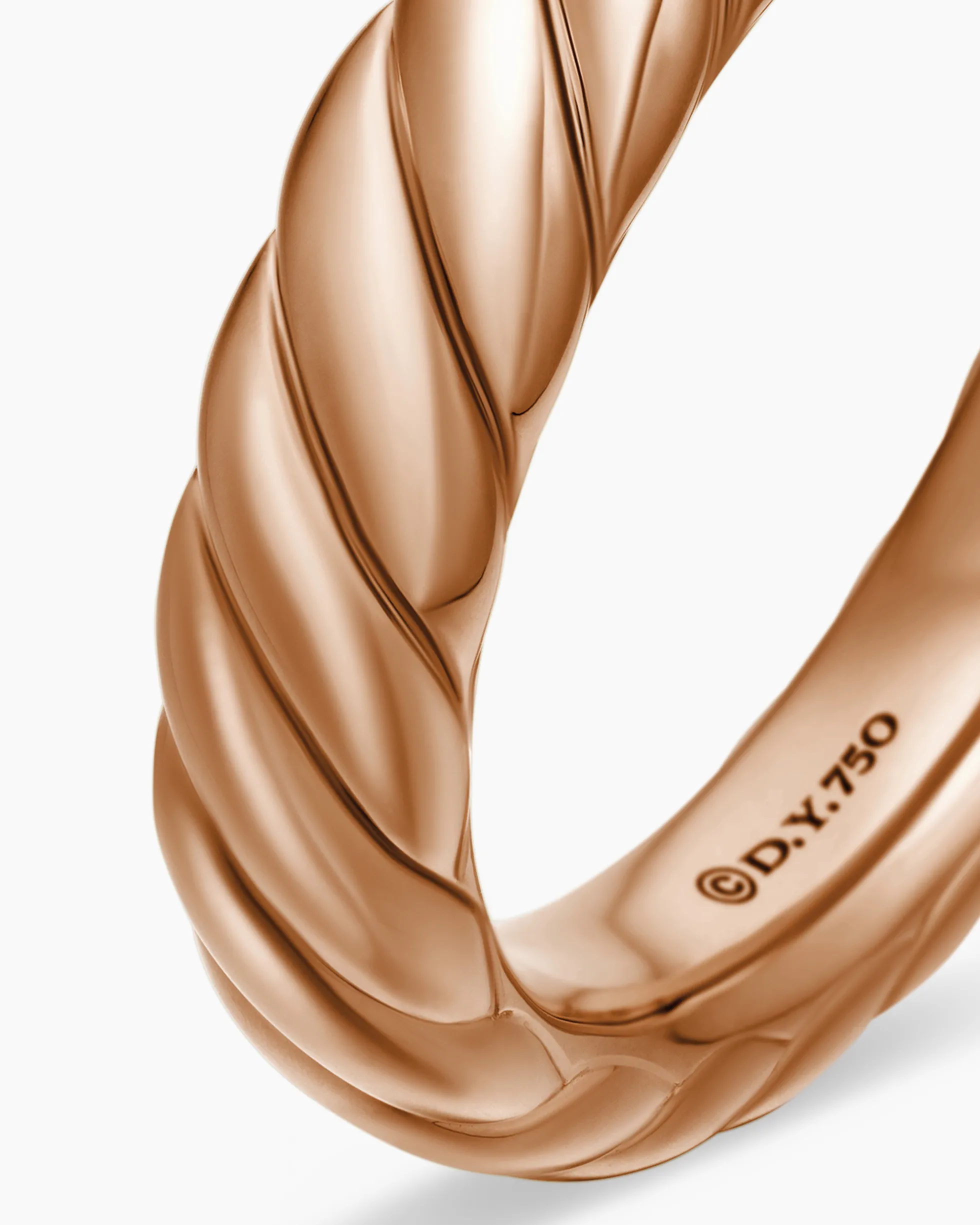 Sculpted Cable Band Ring 18K Rose Gold, 4.6mm