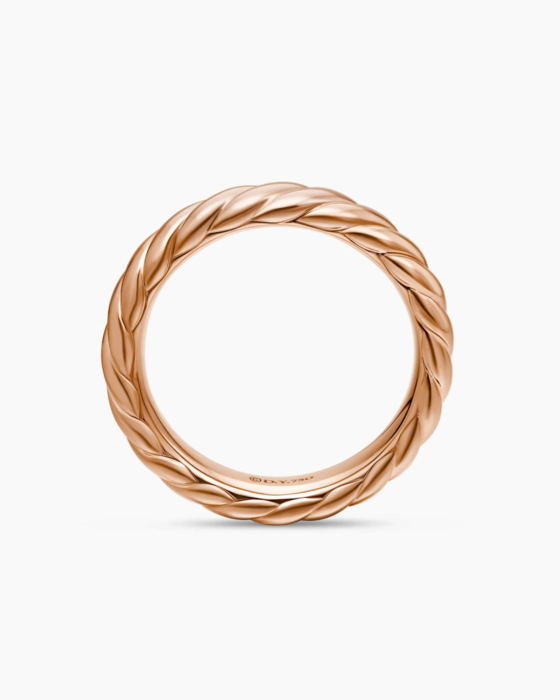 Sculpted Cable Band Ring 18K Rose Gold, 4.6mm