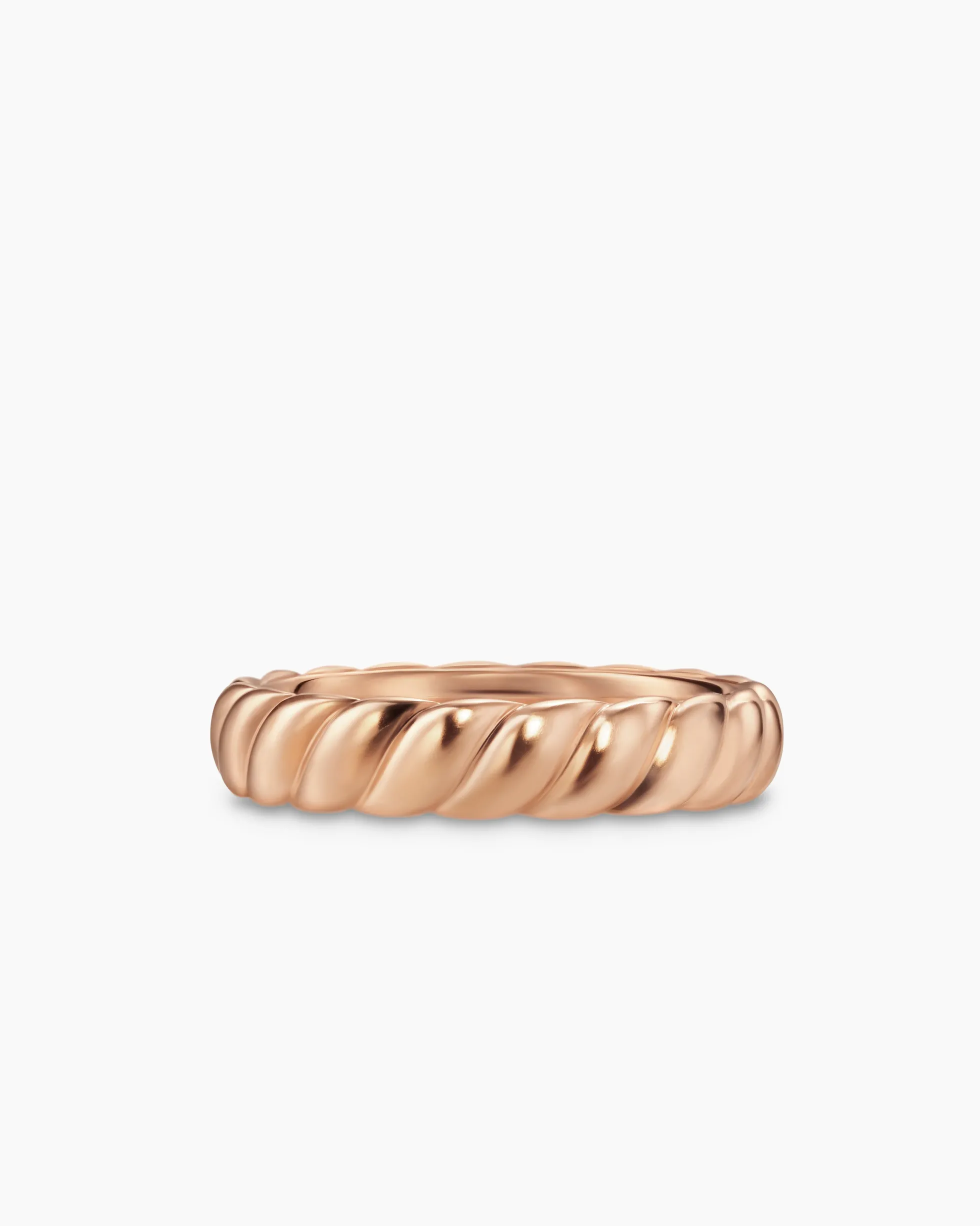 Sculpted Cable Band Ring 18K Rose Gold, 5mm