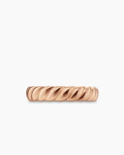 Sculpted Cable Band Ring 18K Rose Gold, 5mm