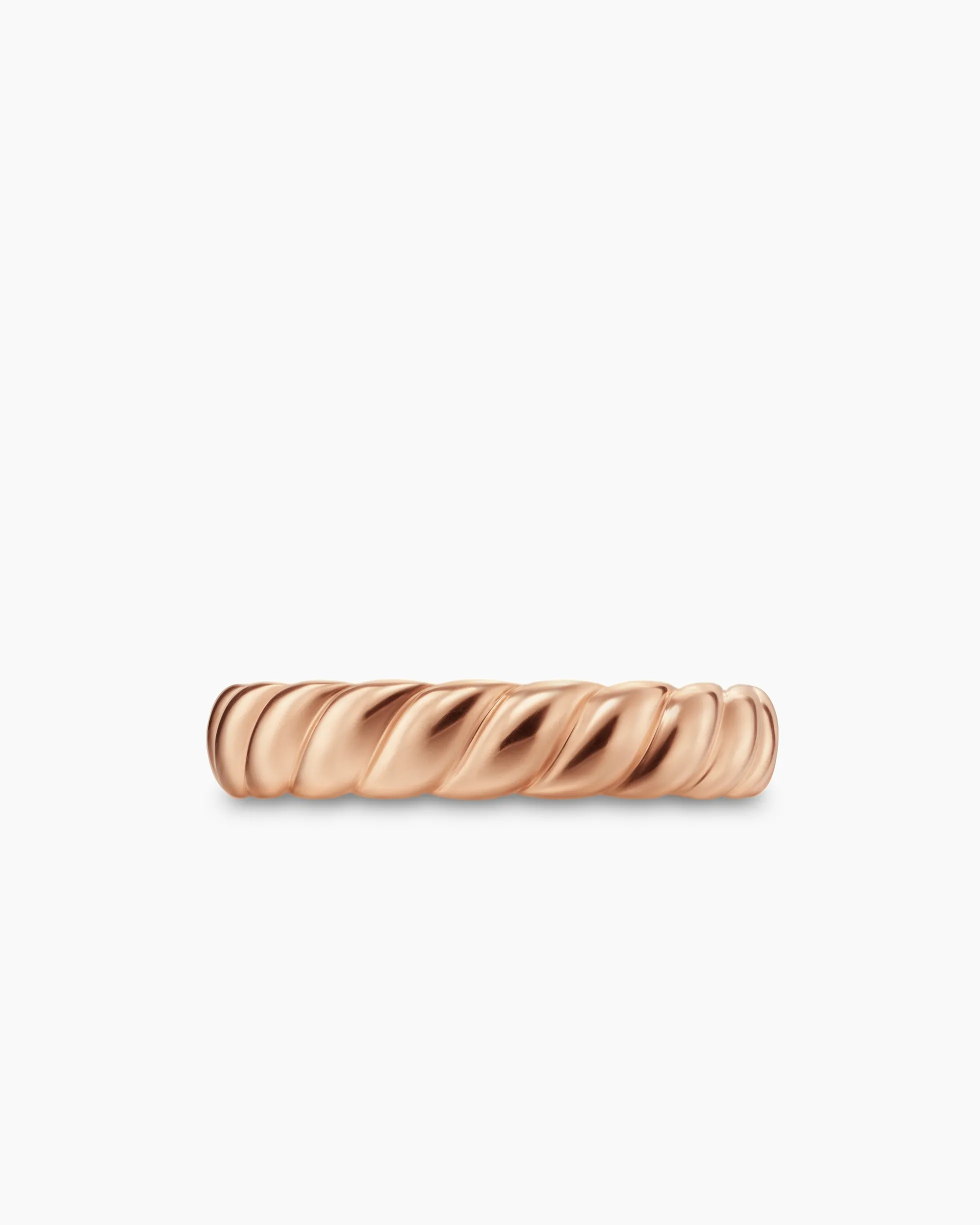 Sculpted Cable Band Ring 18K Rose Gold, 5mm