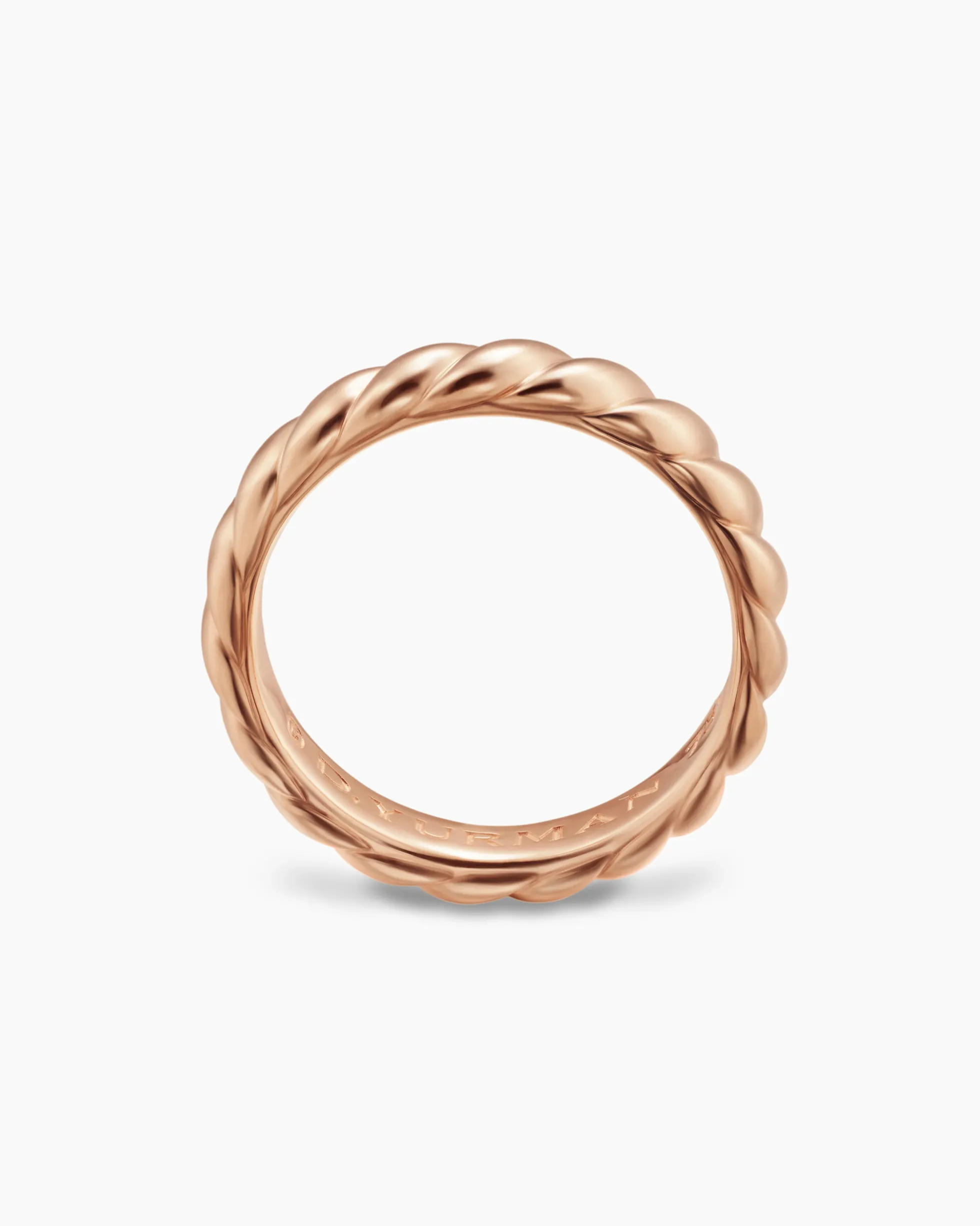 Sculpted Cable Band Ring 18K Rose Gold, 5mm