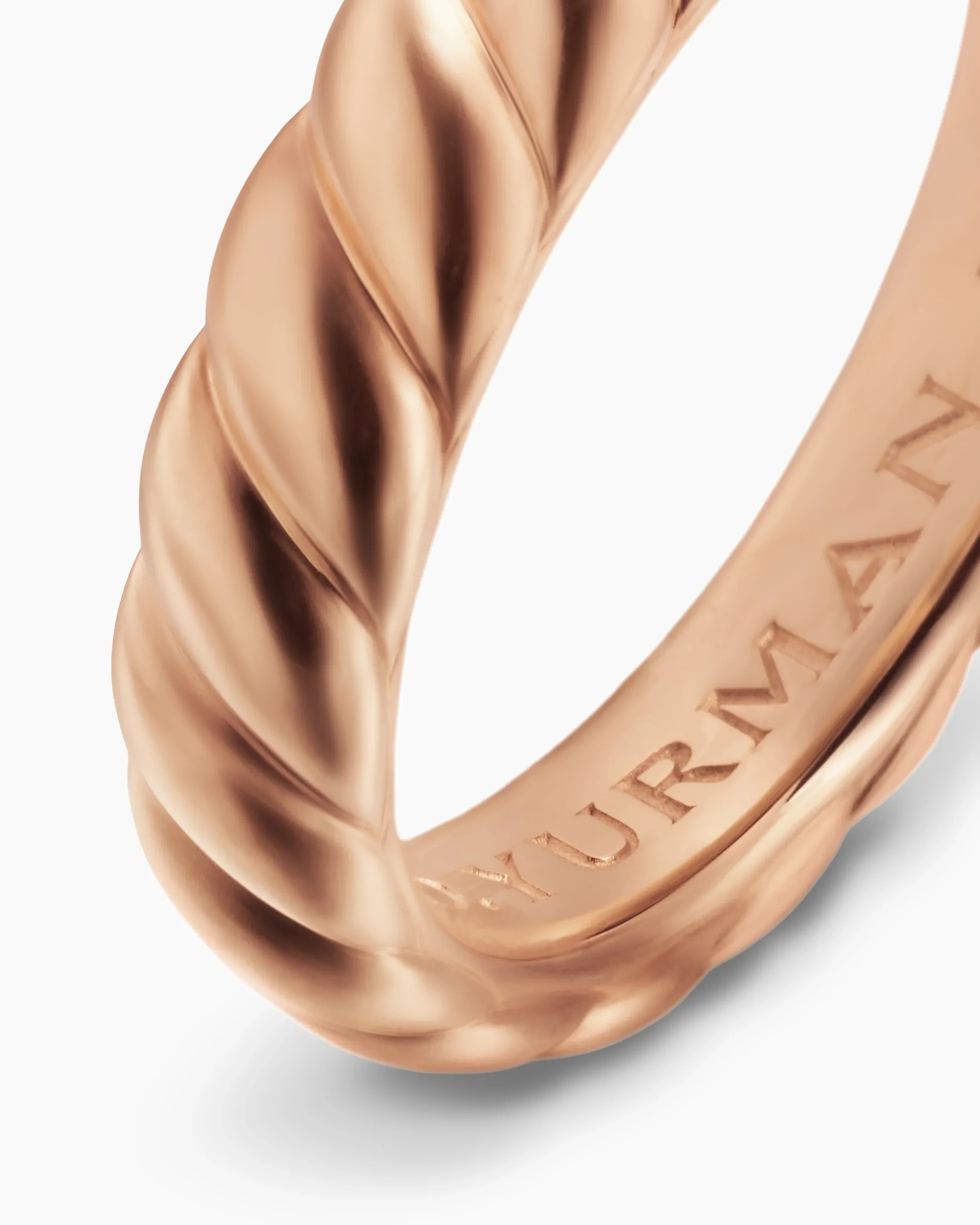 Sculpted Cable Band Ring 18K Rose Gold, 5mm