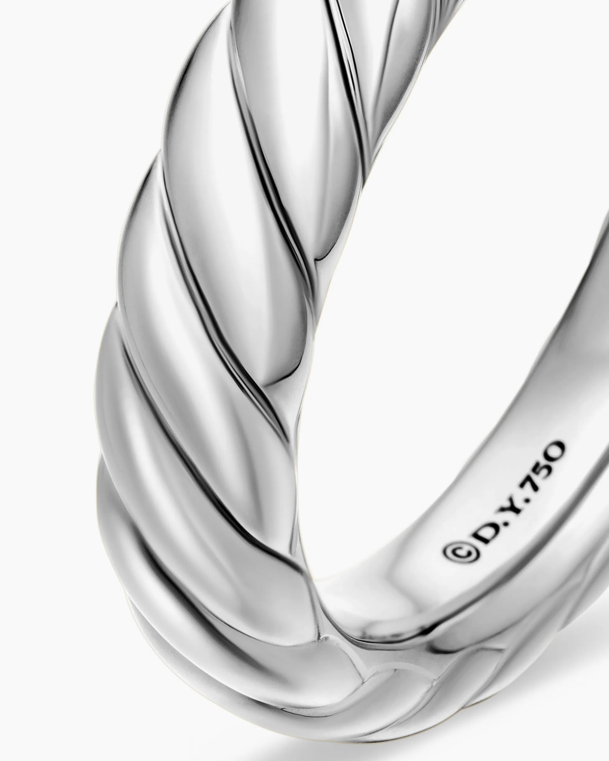Sculpted Cable Band Ring 18K White Gold, 4.6mm