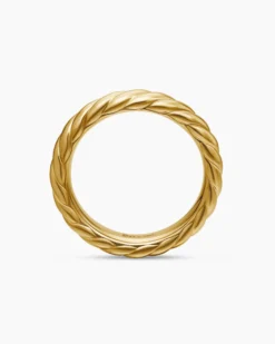 Sculpted Cable Band Ring 18K Yellow Gold, 4.6mm