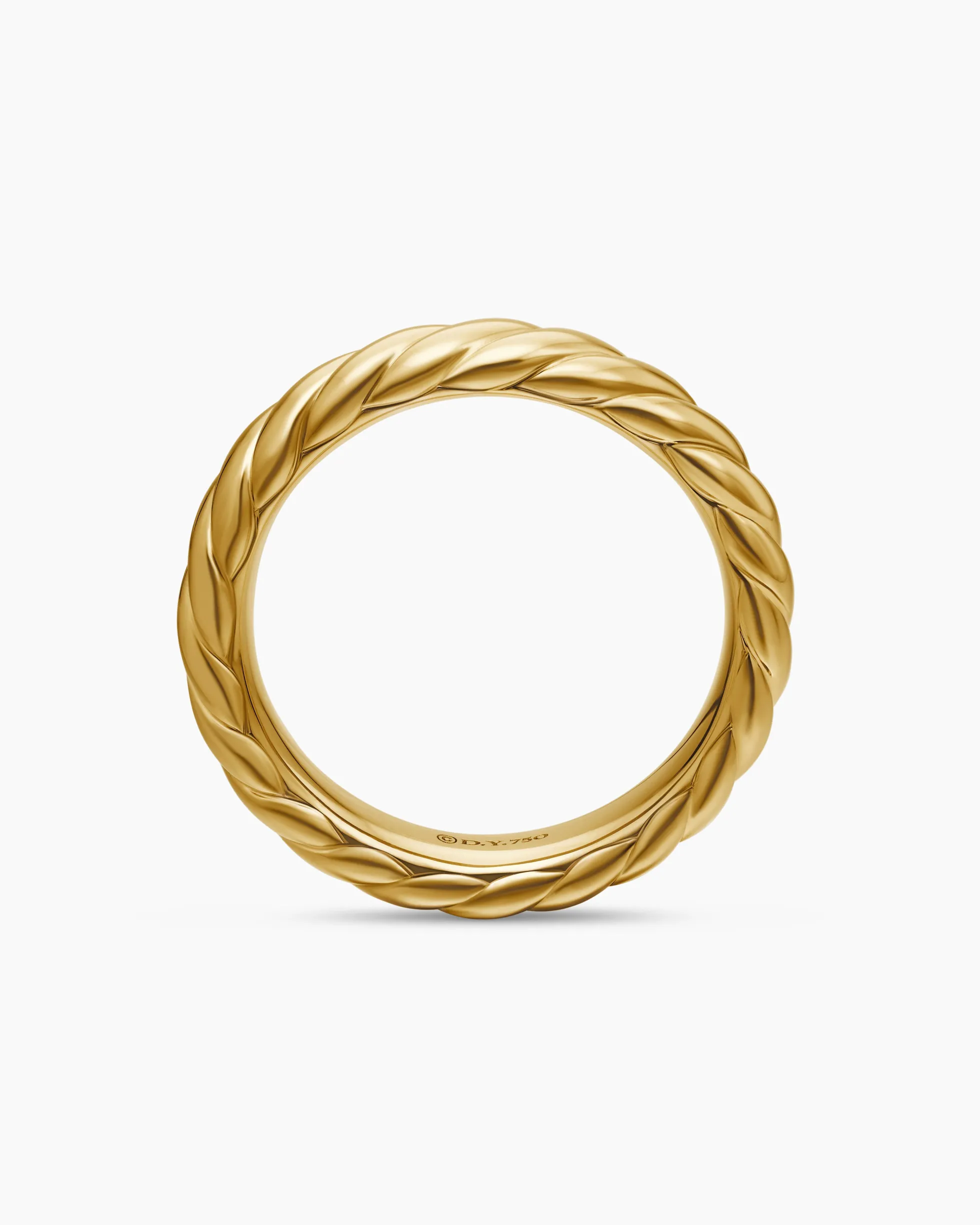 Sculpted Cable Band Ring 18K Yellow Gold, 4.6mm