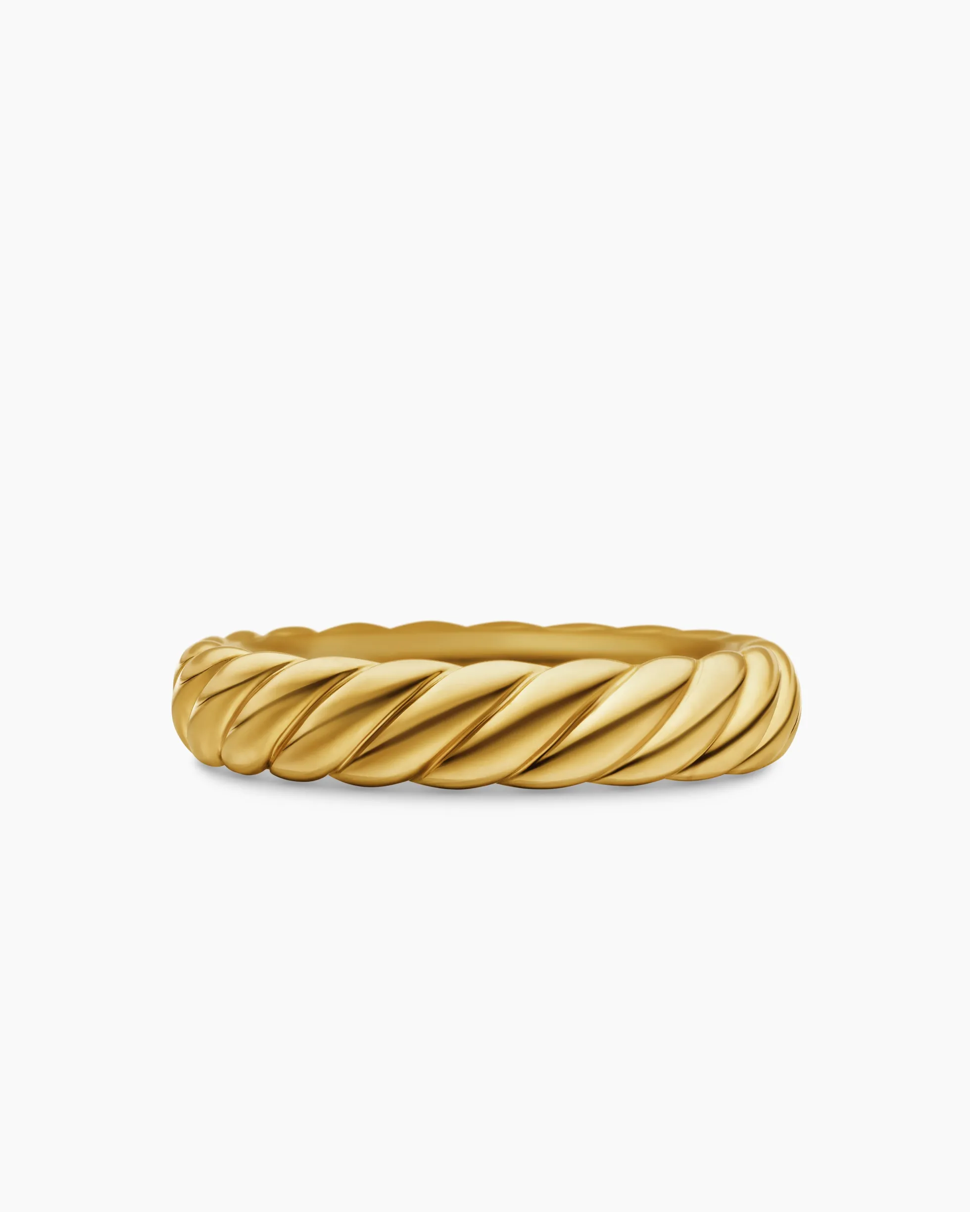 Sculpted Cable Band Ring 18K Yellow Gold, 4.6mm