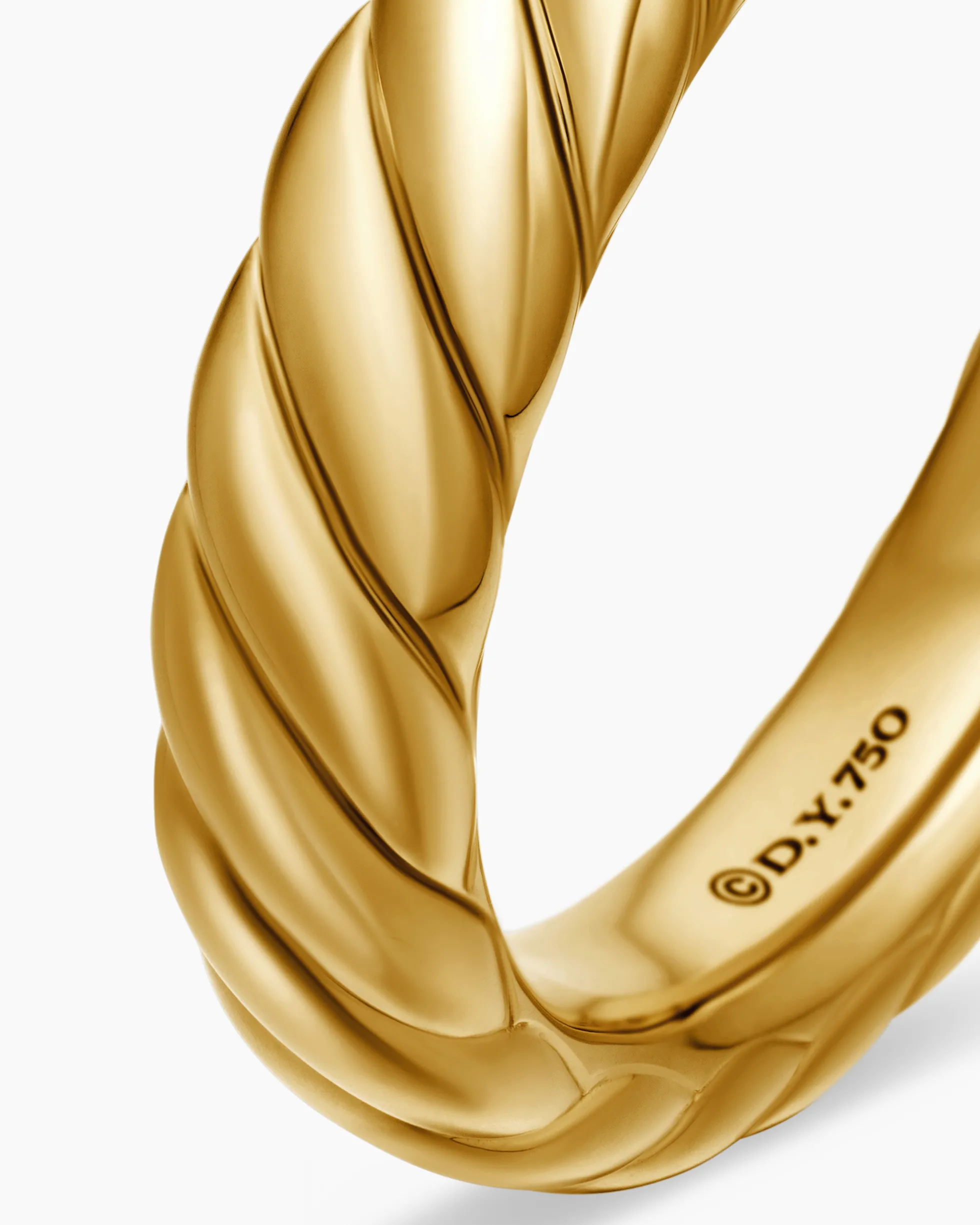 Sculpted Cable Band Ring 18K Yellow Gold, 4.6mm