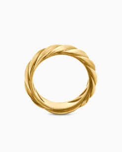Sculpted Cable Band Ring 18K Yellow Gold, 6mm