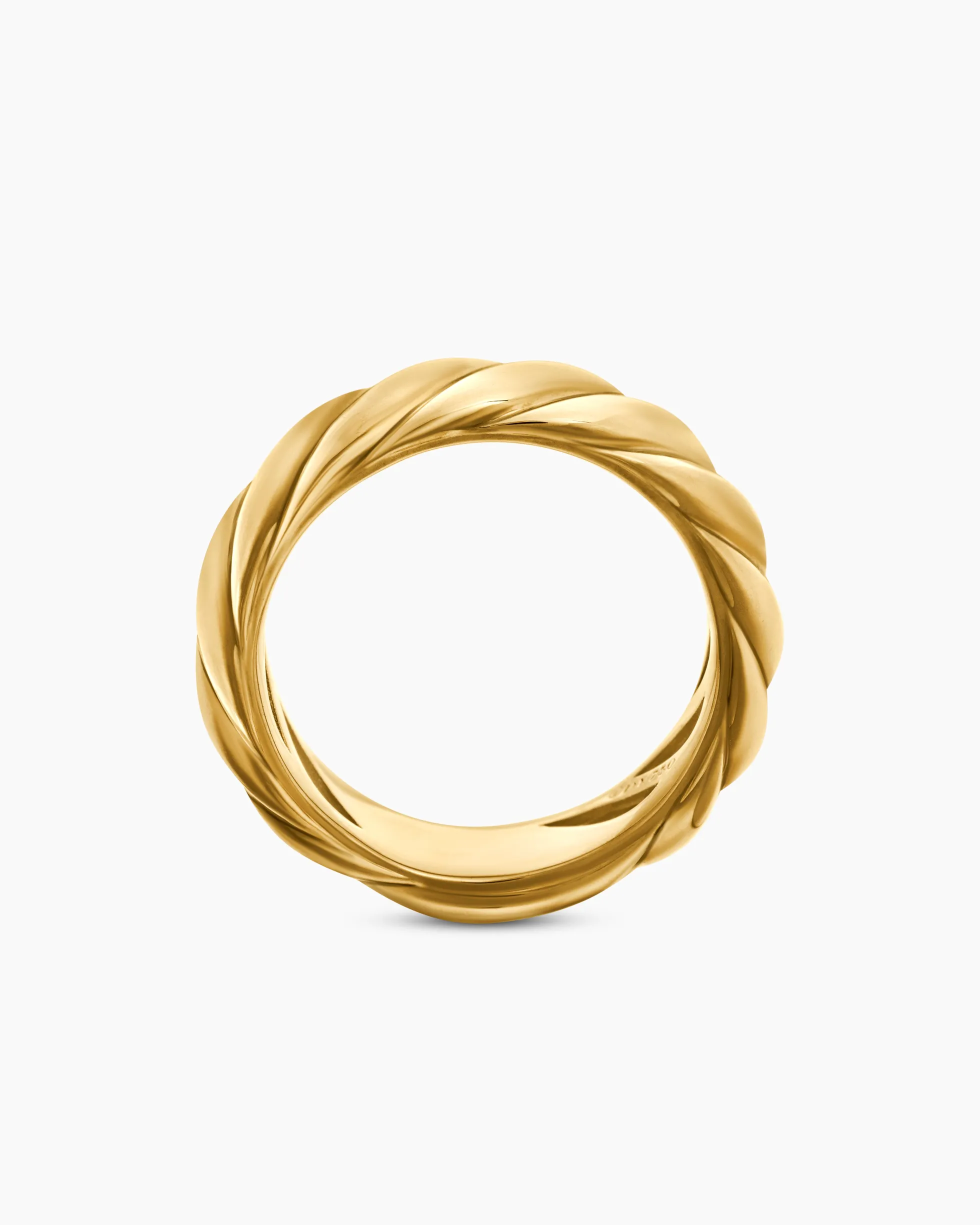Sculpted Cable Band Ring 18K Yellow Gold, 6mm