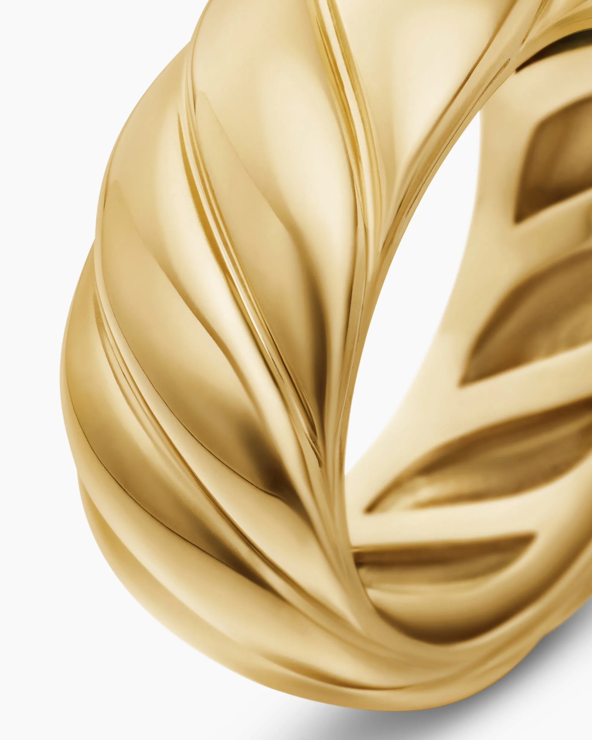 Sculpted Cable Band Ring 18K Yellow Gold, 9mm