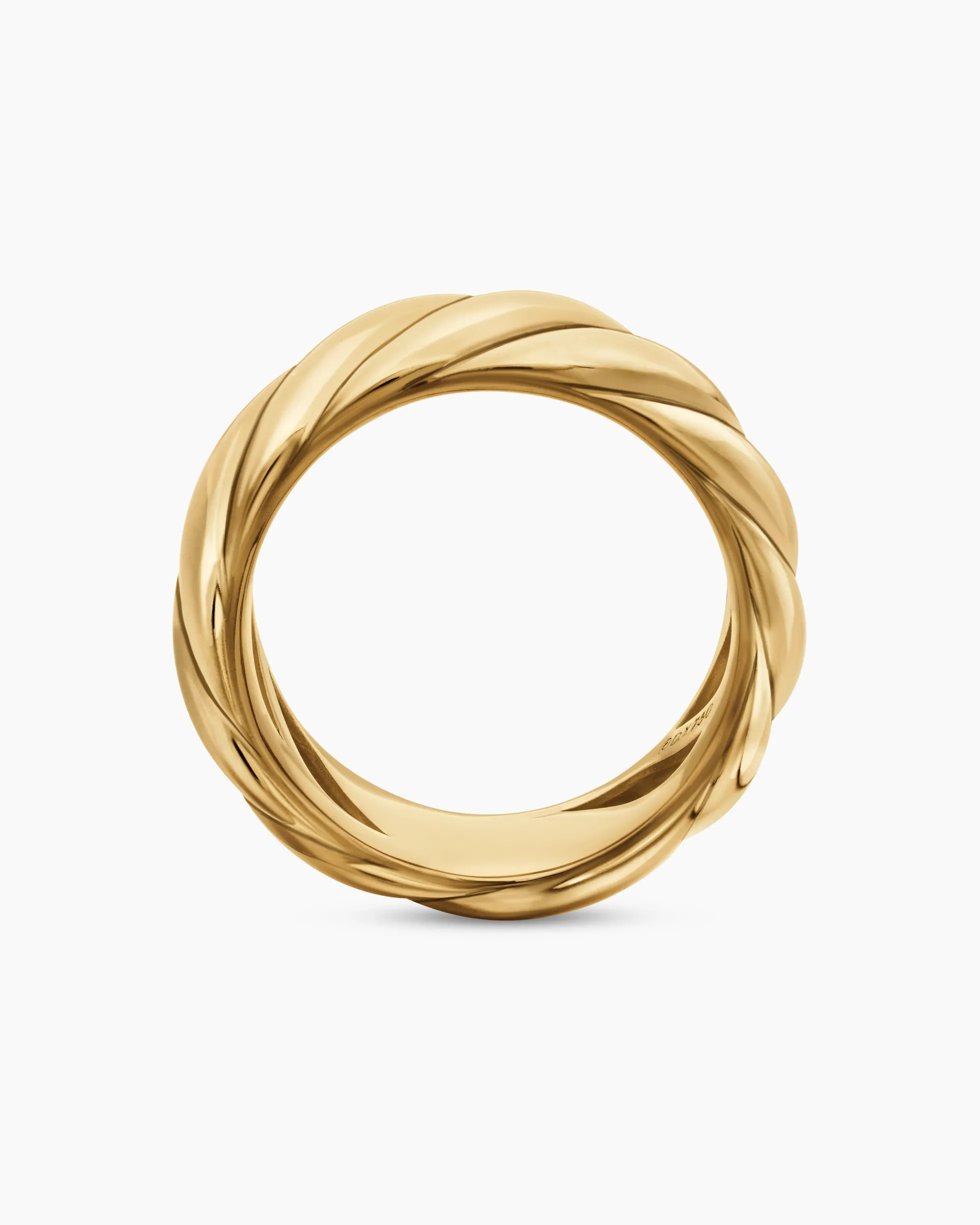 Sculpted Cable Band Ring 18K Yellow Gold, 9mm