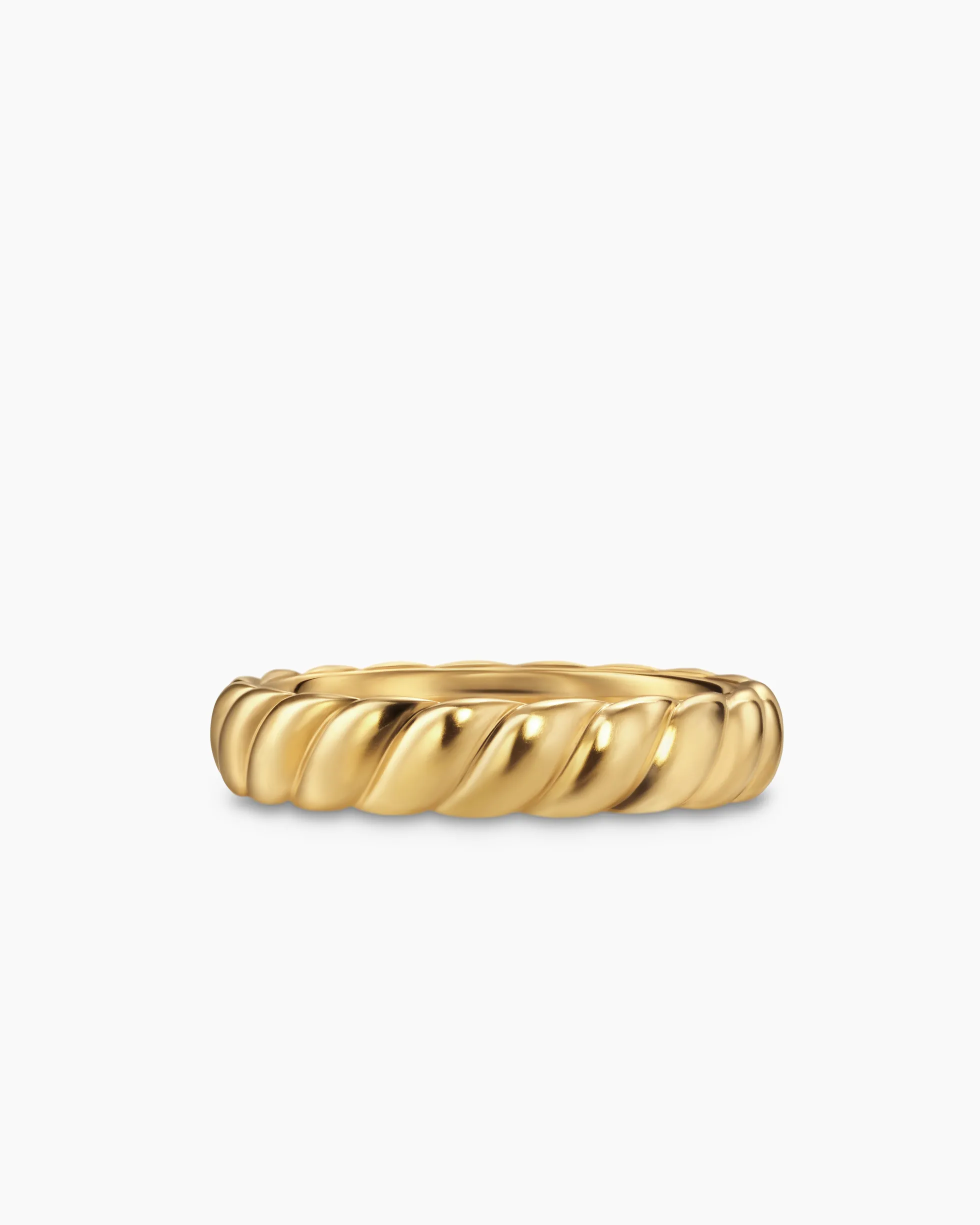 Sculpted Cable Band Ring 18K Yellow Gold, 5mm
