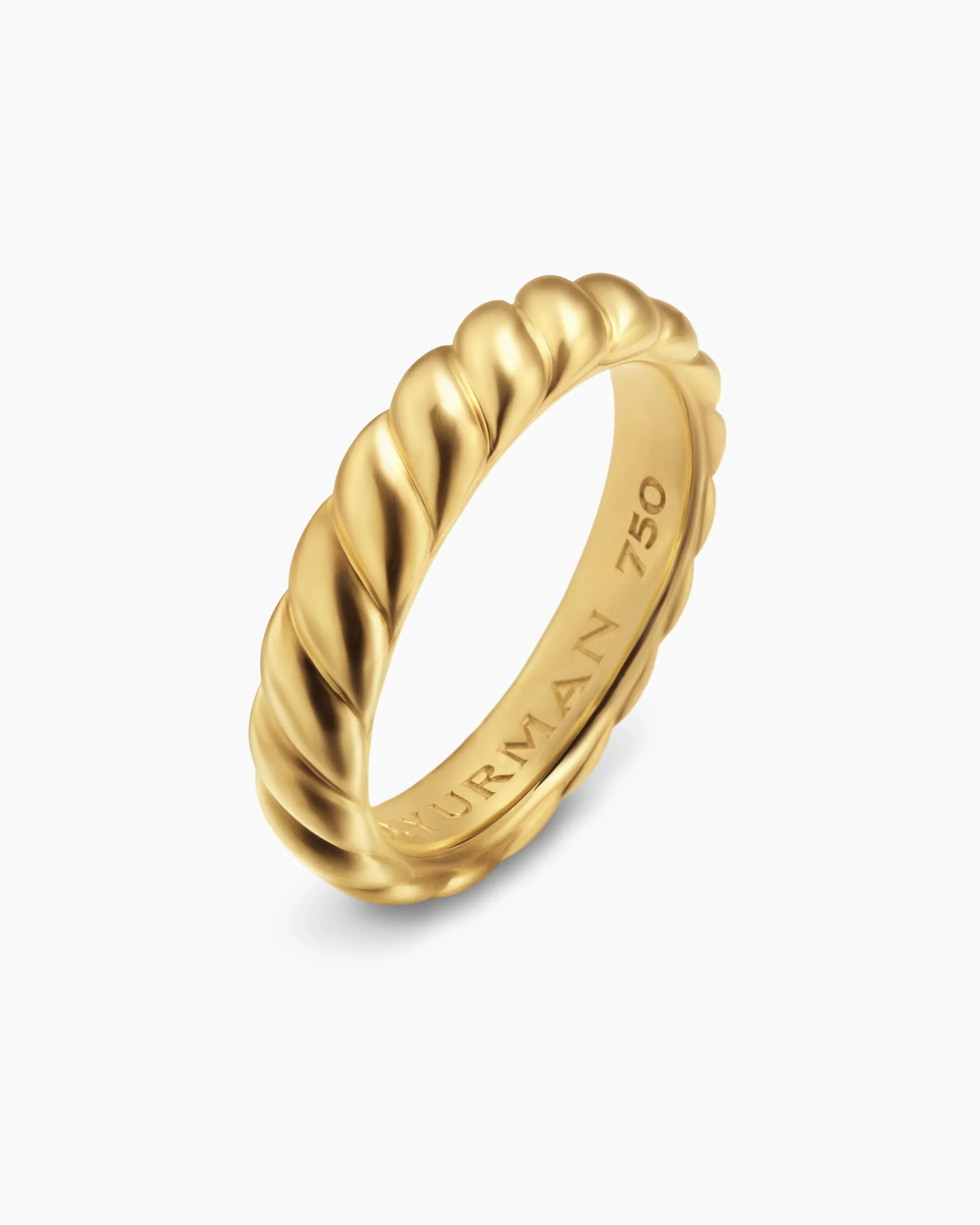 Sculpted Cable Band Ring 18K Yellow Gold, 5mm