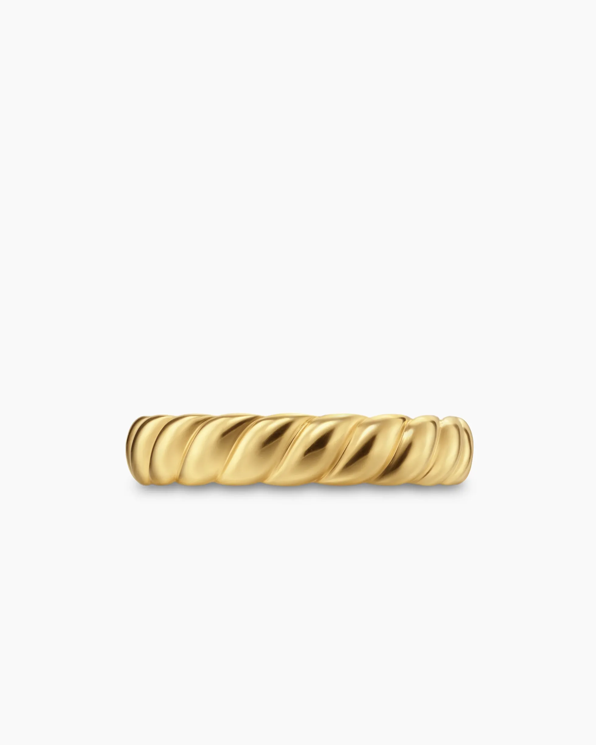 Sculpted Cable Band Ring 18K Yellow Gold, 5mm