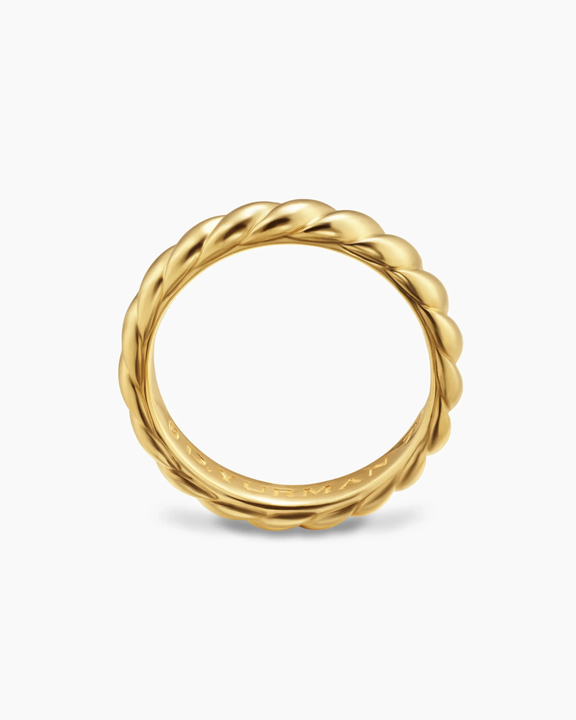 Sculpted Cable Band Ring 18K Yellow Gold, 5mm