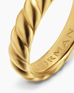 Sculpted Cable Band Ring 18K Yellow Gold, 5mm