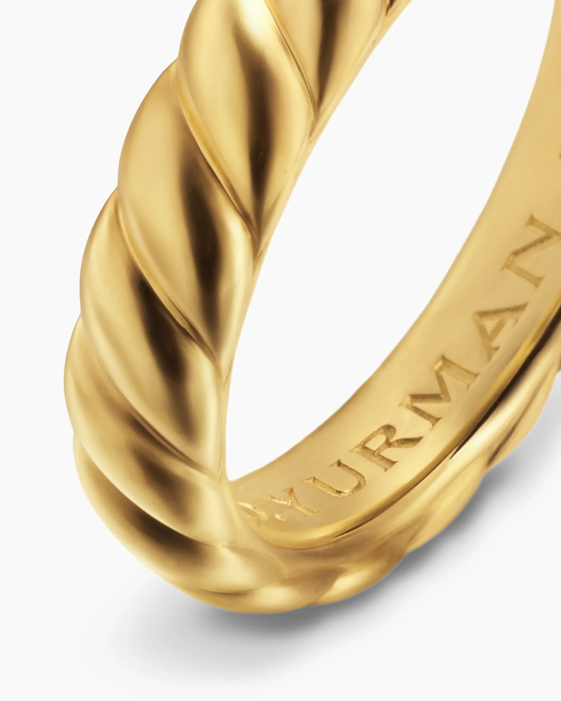 Sculpted Cable Band Ring 18K Yellow Gold, 5mm