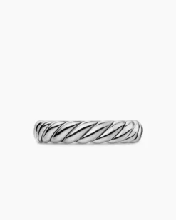Sculpted Cable Band Ring Sterling Silver, 4.6mm