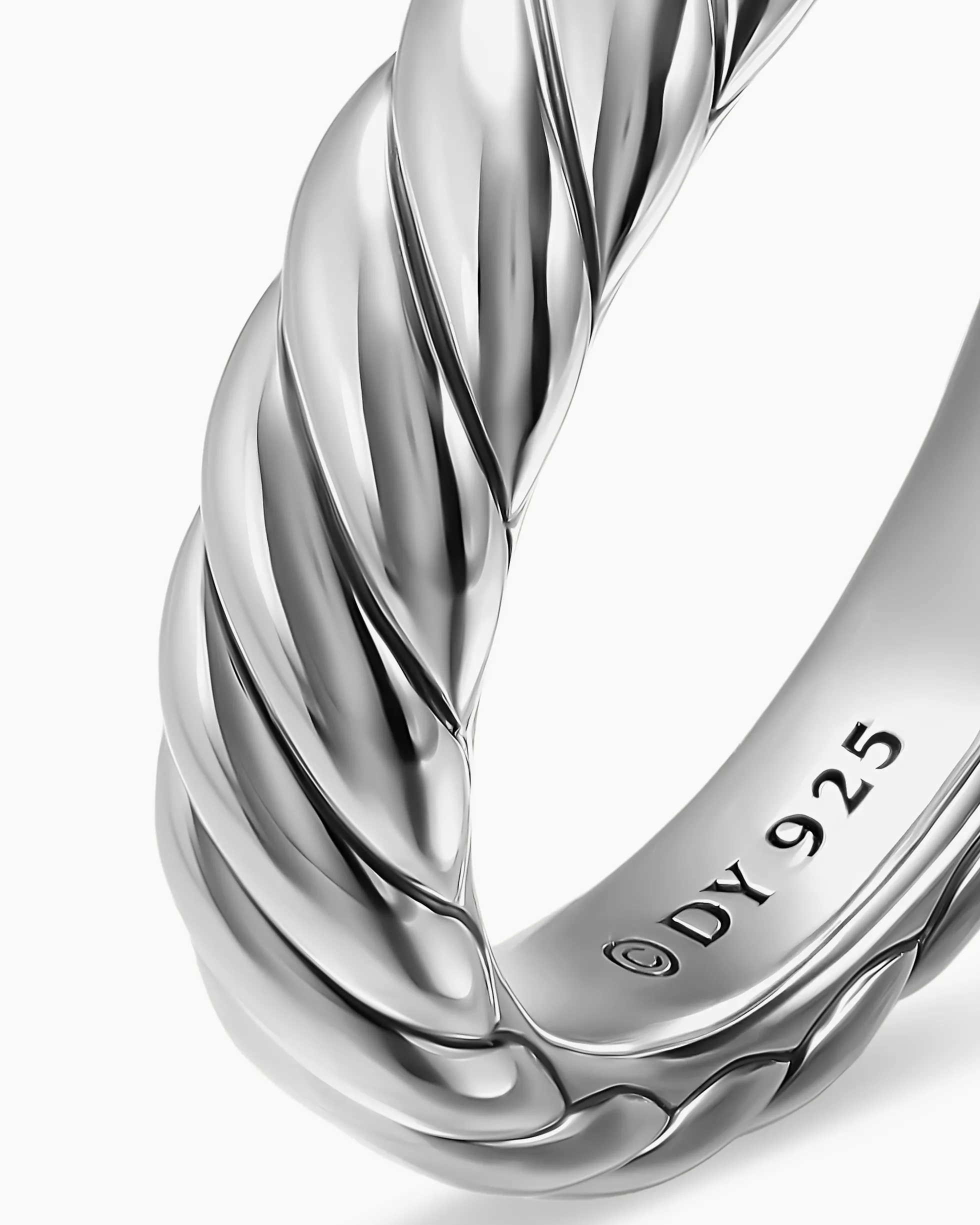 Sculpted Cable Band Ring Sterling Silver, 4.6mm